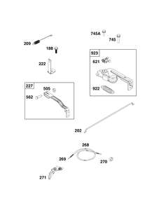 Controls Group Diagram and Parts List for 8P502-0153-F1  Briggs and Stratton Engine